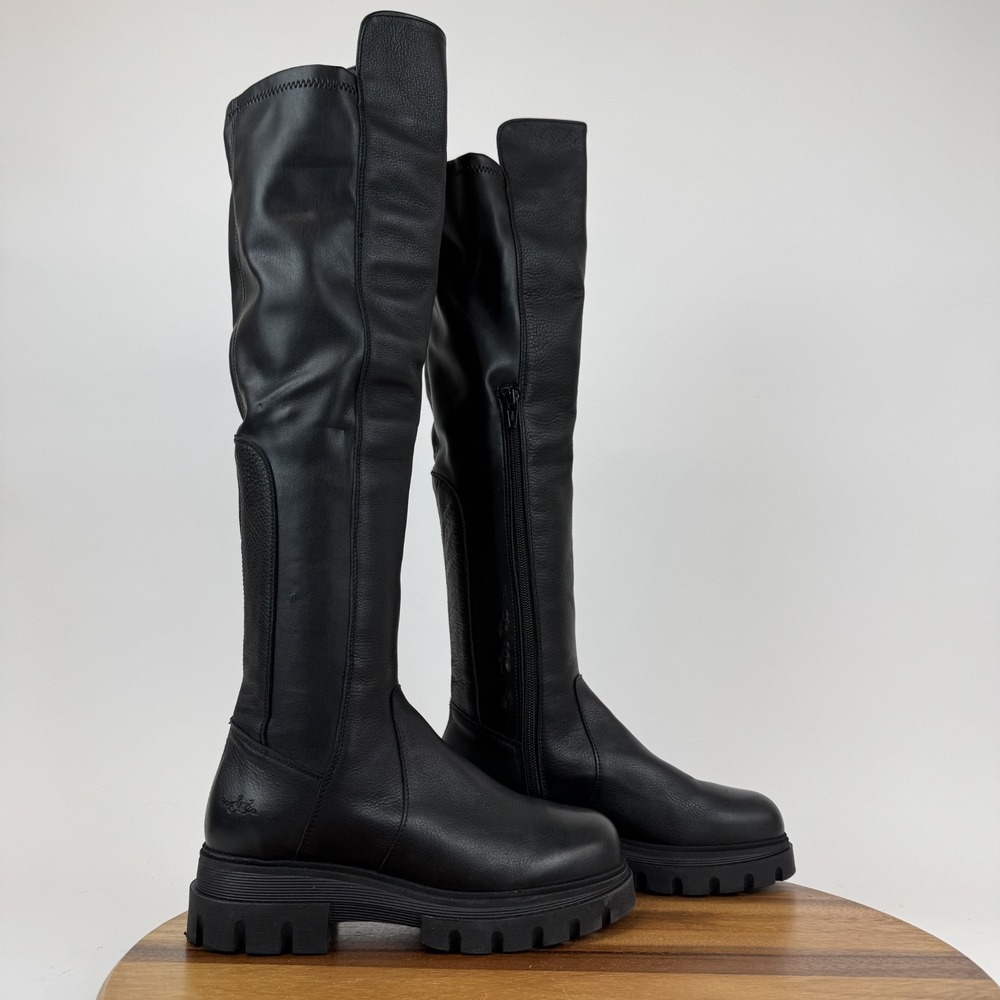 Womens Bos & Co Fifth Waterproof Knee‎ High Black Leather Riding Boots Size 36